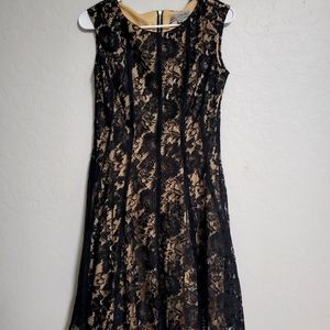 Lace dress with nude underlay